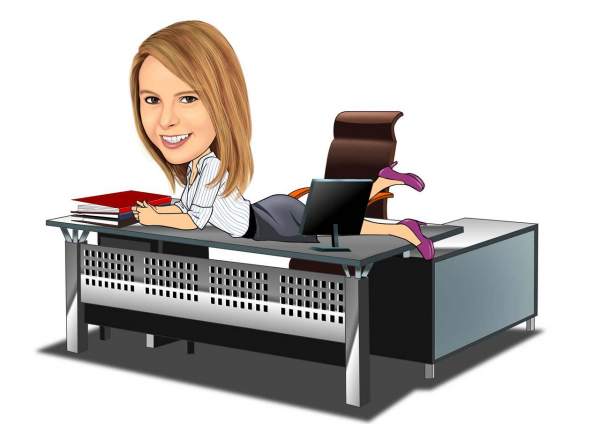 Aufreizende Bürokauffrau