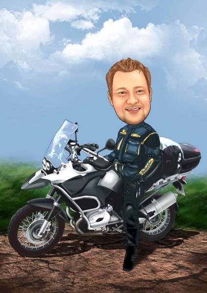 Stolzer Motorradbesitzer