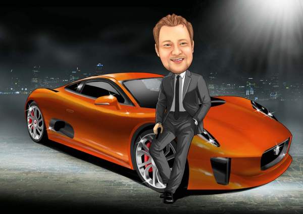 James mit seinem Aston