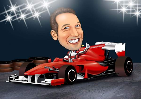 Erfolgreich im roten Ferrari
