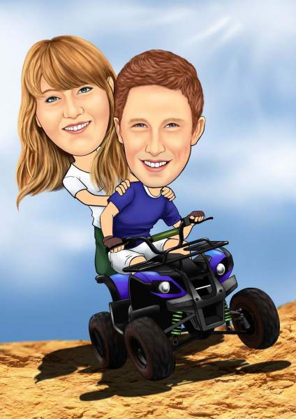 Paar auf dem Quad