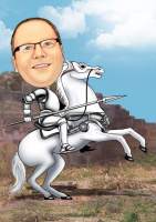 Steigendes Pferd