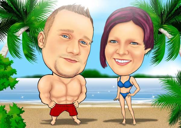 Muskelprotz am Strand