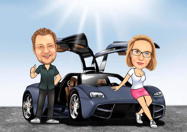 Tolles Auto schöne Frau