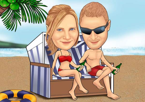 Paar im Strandkorb