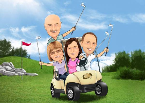 Golfklub auf vier Reifen