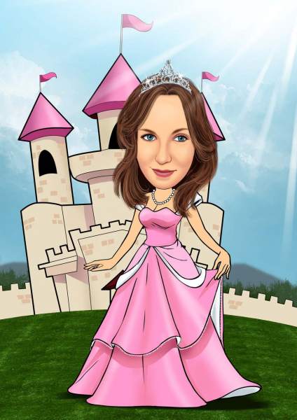 Prinzessin vor dem Schloss
