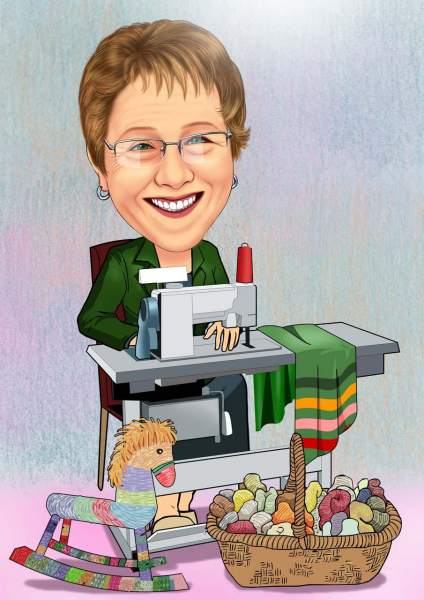 An der Nähmaschine